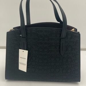 COACH Signature Leather Charlie 28 Carryall Black One Size